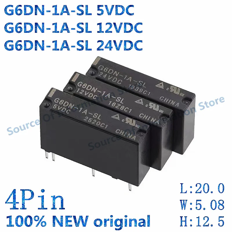 10Pcs, Relay G6DN-1A-SL-5VDC, G6DN-1A-SL-12VDC, G6DN-1A-SL-24VDC, DC5V, 12V, 24V, 5A, 4Pin, 100% New