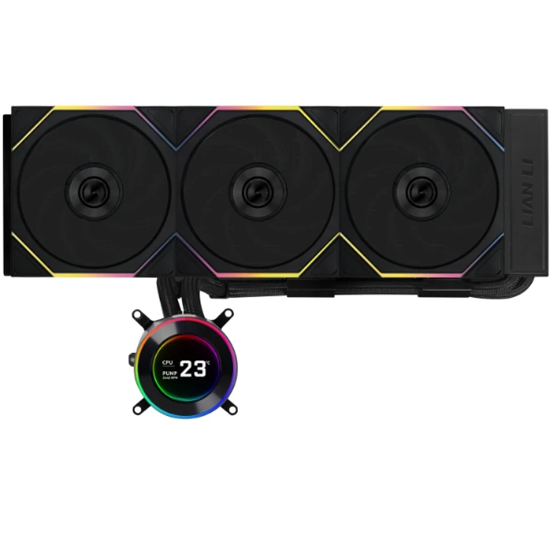 LianLi HydroShift II LCD-C 360TLL AIO CPU Cooling , Including a wireless controller and three TL120 fans.