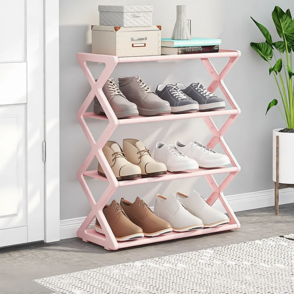 Home Entryway Shoe Rack Organizer Multilayer Storage Shelf Modern Minimalist Style Compact Vertical Furniture Display Stand