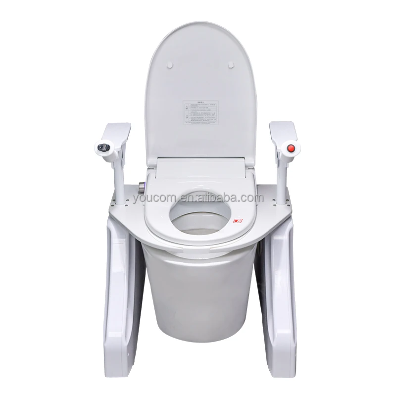 Raised Toilet Seat, 60.6x52.5x71cm Elderly Toilet Booster with Handles, Medical Toilet Seat Lift, Home Rehabilitation Chair