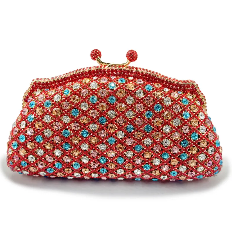 

Ladies Handmade Diamond Dinner Bag Metal Diamond Handbag Crystal Glass Handbag Wedding Banquet Bag Pochette Soirée Femme Mariage