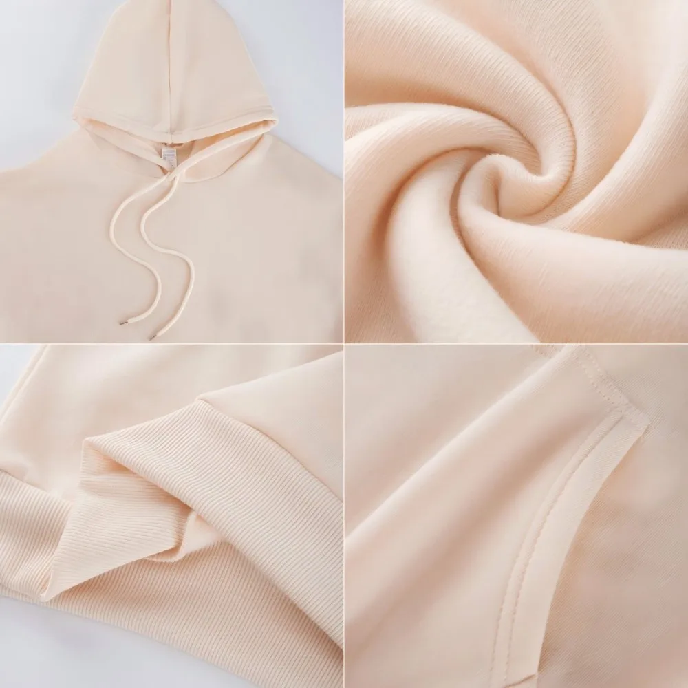 Winter Customized Hoodies Womens Basic Loose Fleece Sweatshirts Casual Warm Woman Tops Personalization DIY Your Graphic Clothes