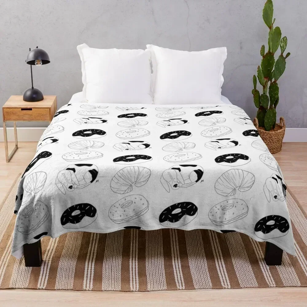 

Donut Dog Throw Blanket Cute Nap Tourist Multi-Purpose Blankets