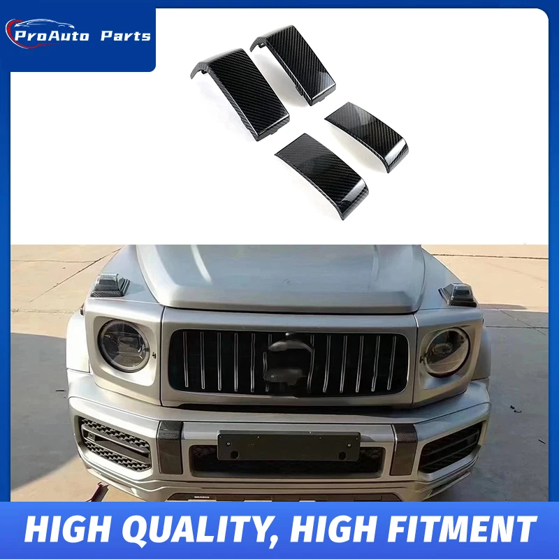 

Сухая крышка переднего и заднего бампера из углеродного волокна для Mercedes G-Class W464 G63, сменная внешняя отделка, крышка бампера из сухого карбона 1:1