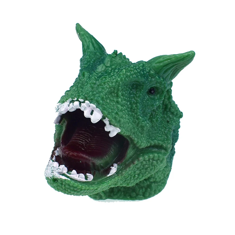 Kreative grüne Monster-Fingerpuppen, lustiges zweihörniges Dinosaurier-Modell, Fingerpuppe, Geschichtenerzählen, Spielzeug, Kinderspielzeug, Geburtstagsgeschenk