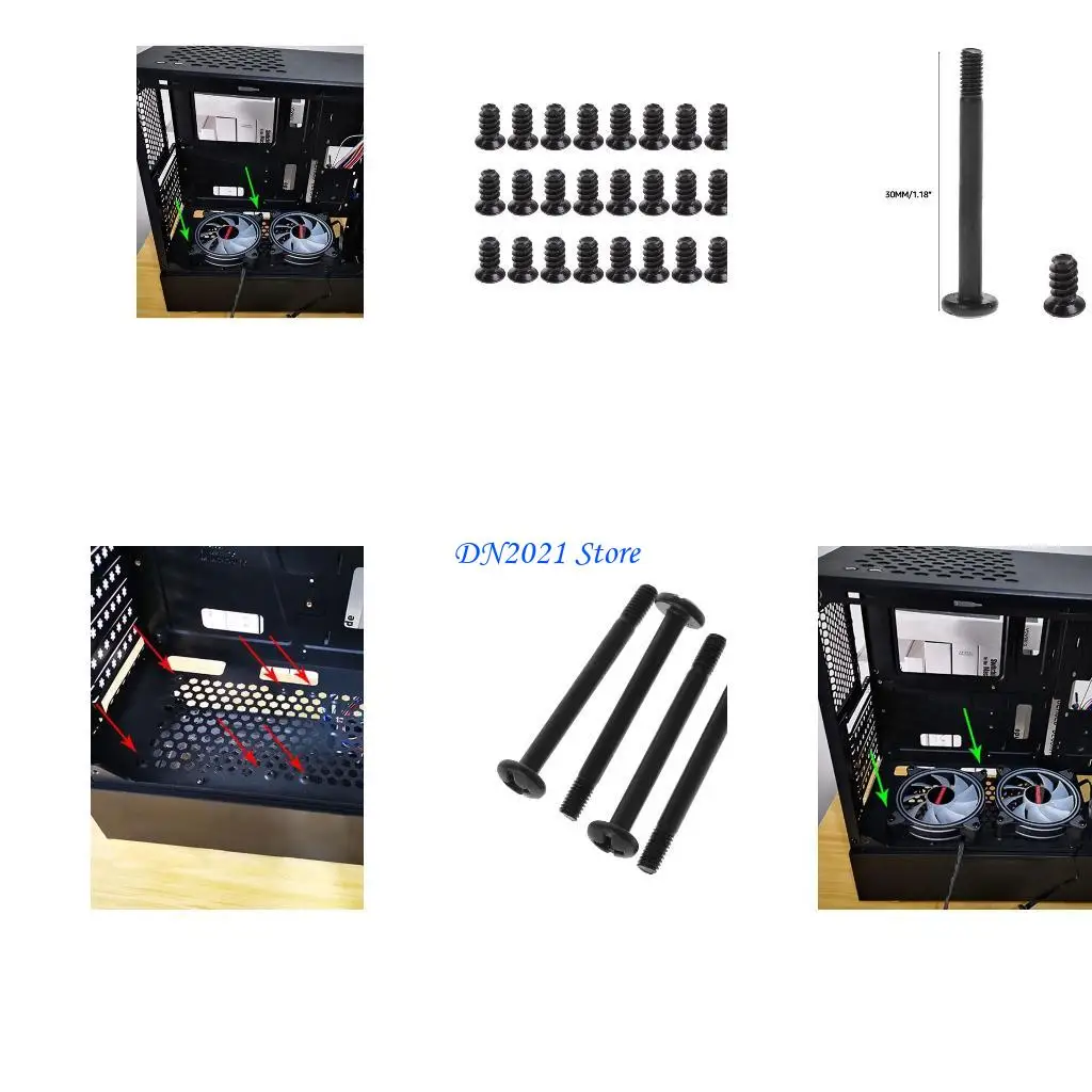 F3KE 30 Pieces Fan Mount Screws for Case Fan Screws Set Hardware Supplies Lightweight