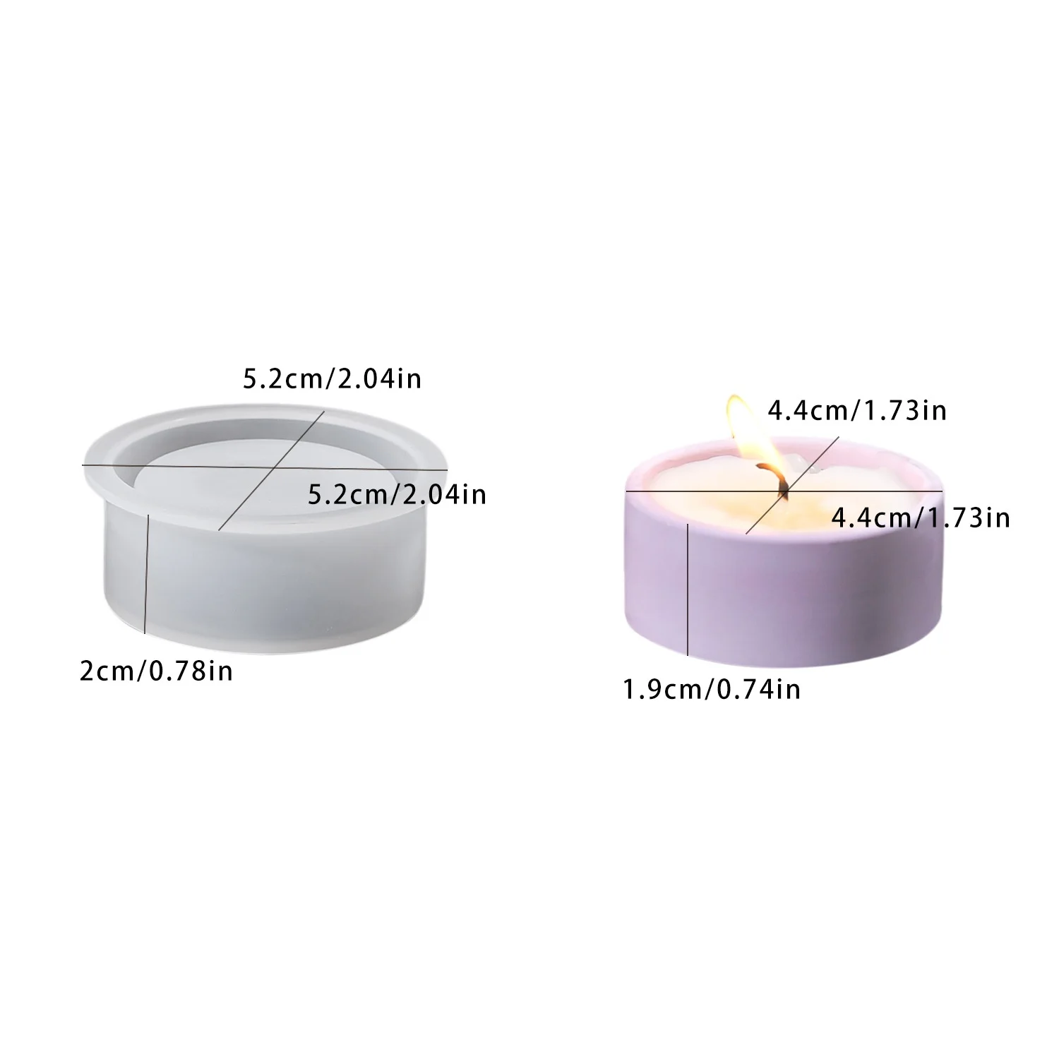 DIY-Epoxidharzform mit Kanten, zylindrische Kerzenhalter-Silikonform für Gips, Zement und Kerzen