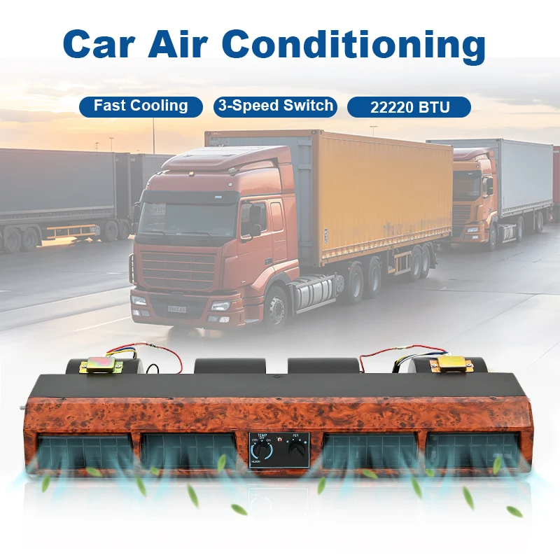 223-Peach Wood Universal 24V/12V Car Air Conditioner: Premium Robust  Materials & Innovative  Heating & Cooling Evaporator