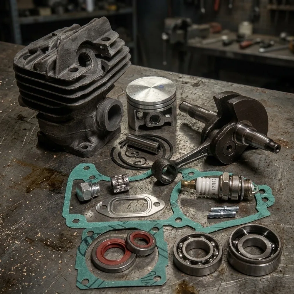 MS260 for Pro Compatible Cylinder For Piston Kit Includes Crankshaft 2 Oil Seals 2 Crankshaft Bearings Spark Stopper