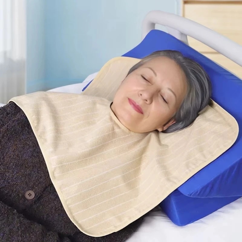Adult Towel Drool Bibs Feeding Shirt Protectors Dish Towel Waterproof Oil-proof Bedridden Elderly Full Coverage
