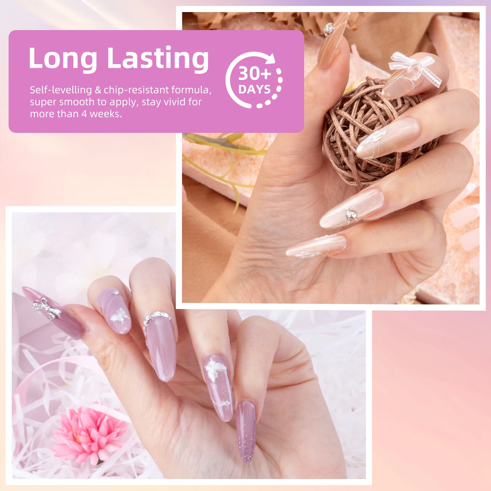 16ml gato olho gel unha polonês conjunto de 6 cores shimmer kit de esmalte magnético com ímã vara nude rosa roxo unha polonês