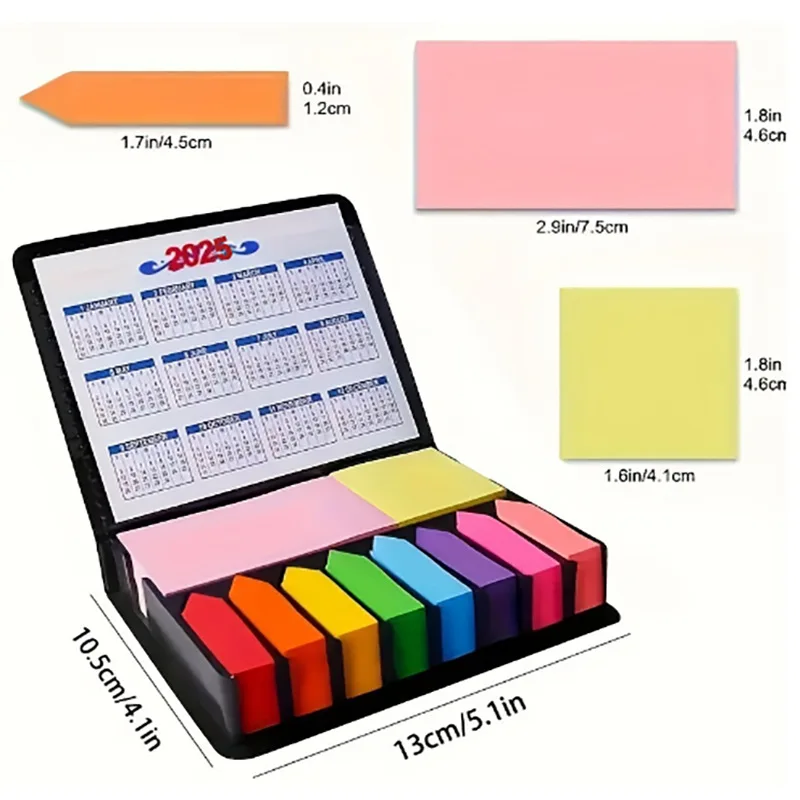 1000 Sheets Convenience Stickers with PU Leather Box Colorful Note Pad School Student Memo Scrapbook Girl Boy Gift Home Office