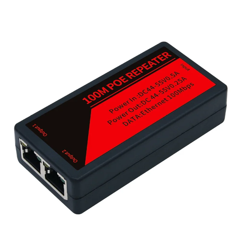 -A96Z POE Extender For IP Camera AP For NVR 1 To 2 Port Poe Extender 100Mbps Max 100M Transmission