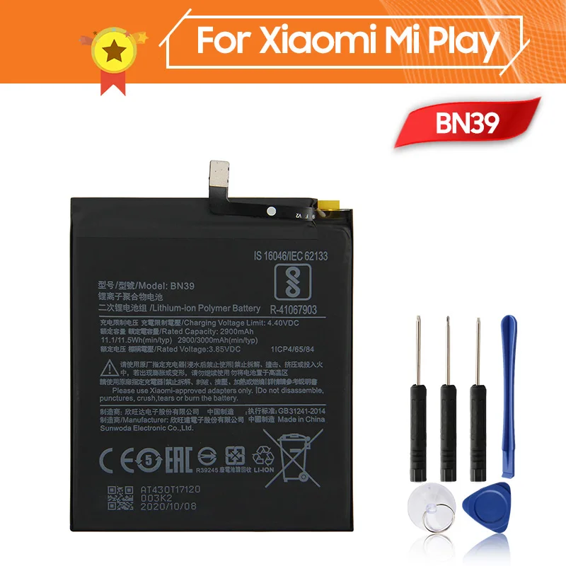 

Phone Battery BN39 For Xiaomi Mi Play Replacement Battery + Too 3000mAhl