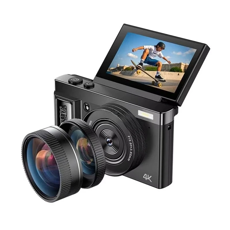 

for Photography and Video with 16x Digital Zoom 4K 30FPS MicroSD CMOS Sensor 21MP 180 Flip Screen Wide Angle Lens Selfie