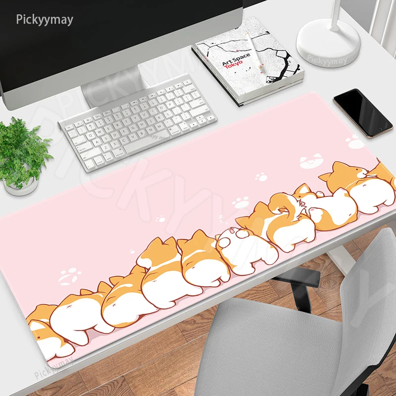 

Mouse Pads Pink Table Mats Cute Animals Computer Gamer Mousepad Company Big Desk Pad 100x50cm Large Mousepads Cat Mouse Mat