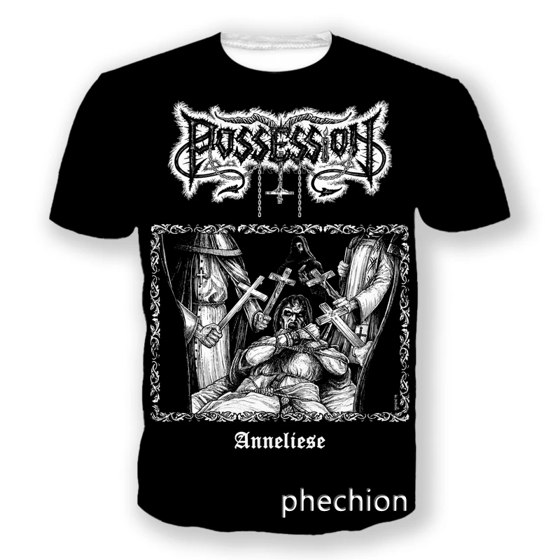 phechion New Fashion Men/Women Possessed Rock Band 3D Print Short Sleeve T-Shirt Casual Hip Hop Summer T Shirt Tops S162