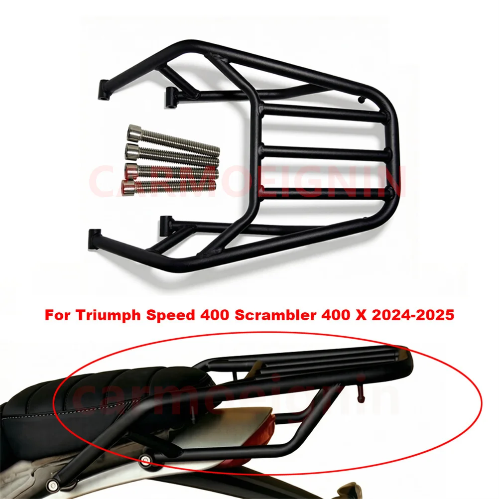 2024 2025 For Triumph Speed 400 Scrambler 400 X Motorcycle Rear Luggage Rack Carrier Storage Box Support Accessories