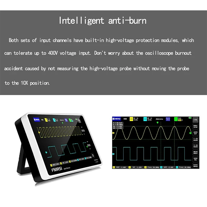 Digital Touch Screen Storage Oscilloscope Kit,Mini Digital Oscilloscope 100mhz Bandwidth 7 Inch Screen