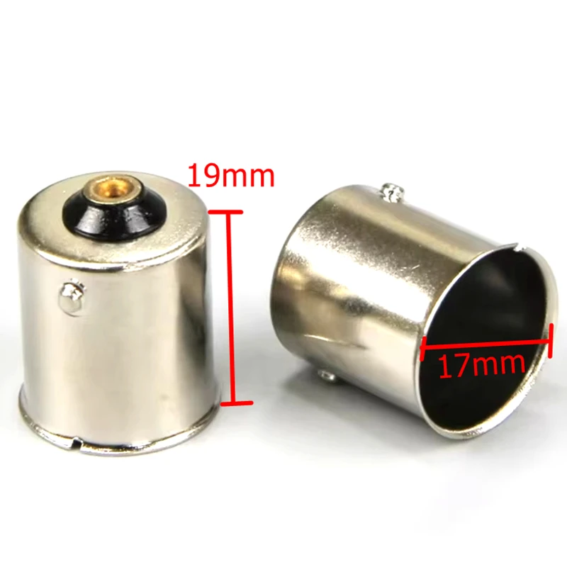 15 pcs BA15S BAY15D Auto Bulb Holder Cap 1156 Single Contact Bayonet Auto Lamp Holder BA15S Brass-Nickel Plated Lamp Cap