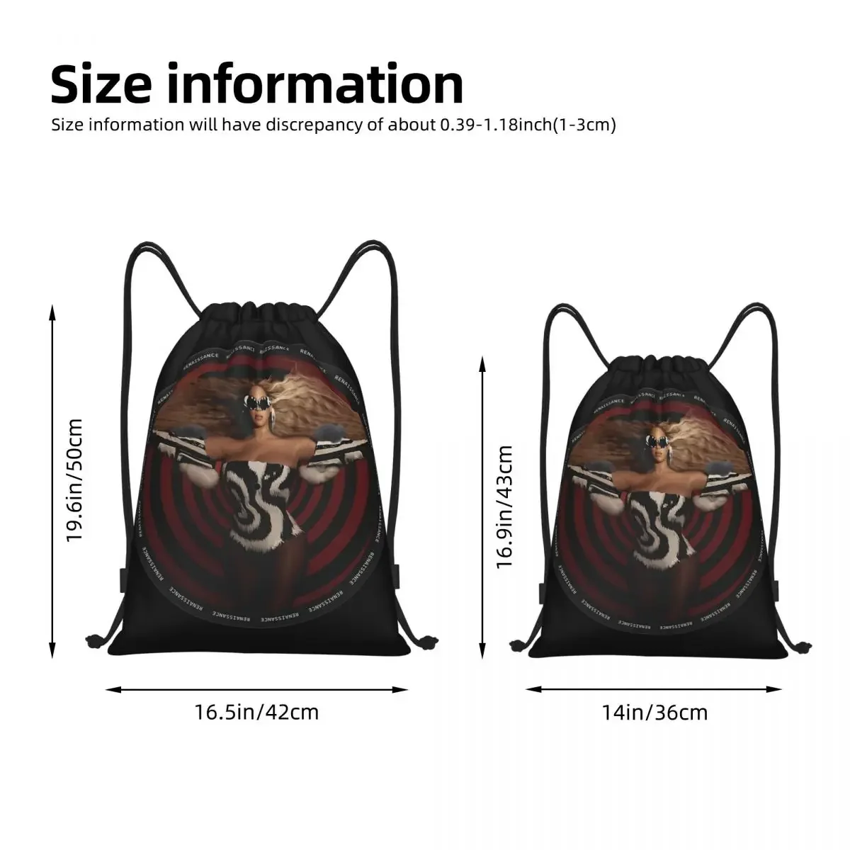 Renaissance  Tour Beyonce Drawstring Bags Sports Backpack Gym Sackpack String Bags for Cycling