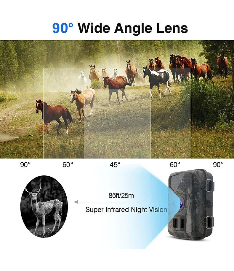 Jagd Kamera Wild Infrarot Nachtsicht Outdoor Motion Trail Spiel Cam Aktiviert Tracking Foto Falle Cam Wild Überwachung – Detail 6