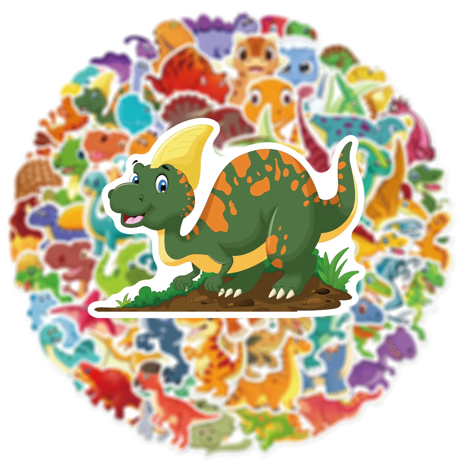 60Pcs Cartoon Cute Dinosaur Graffiti Stickers Decal For Laptop Phone Motorcycle Scrapbook Car Waterproof Sticker