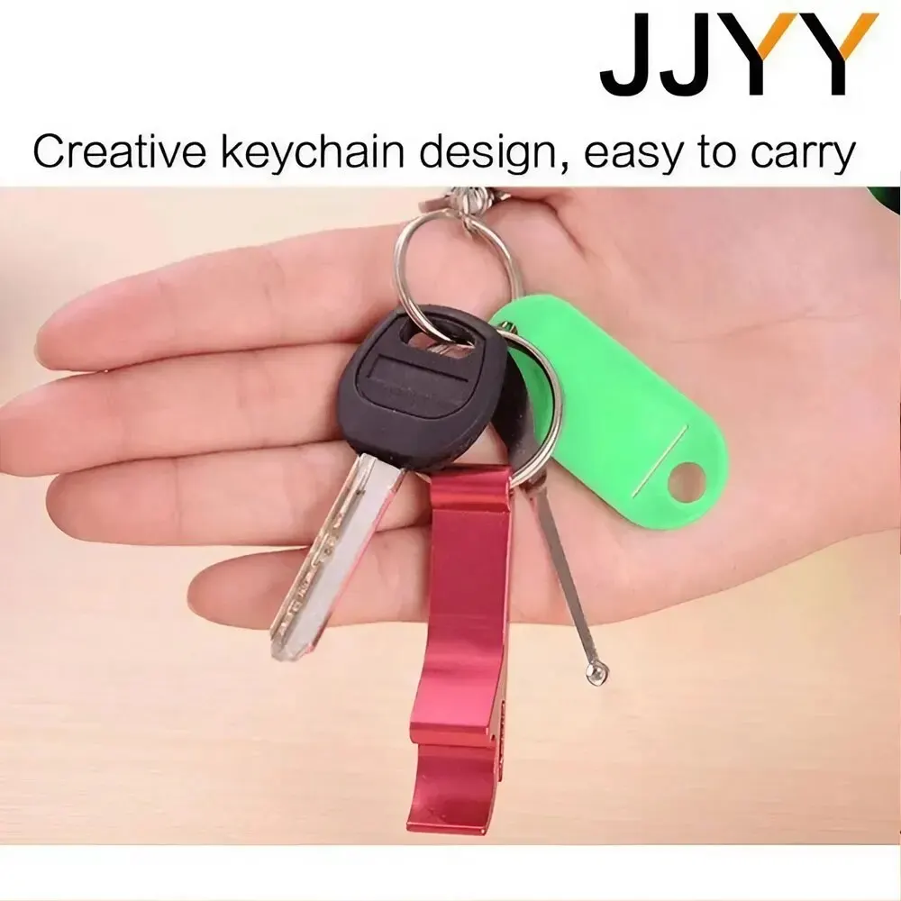 5Pcs Colorful Beer Bottle Opener with Key Chain Wedding Gifts For Guests Restaurant Promotion Giveaway Gift Wholesale