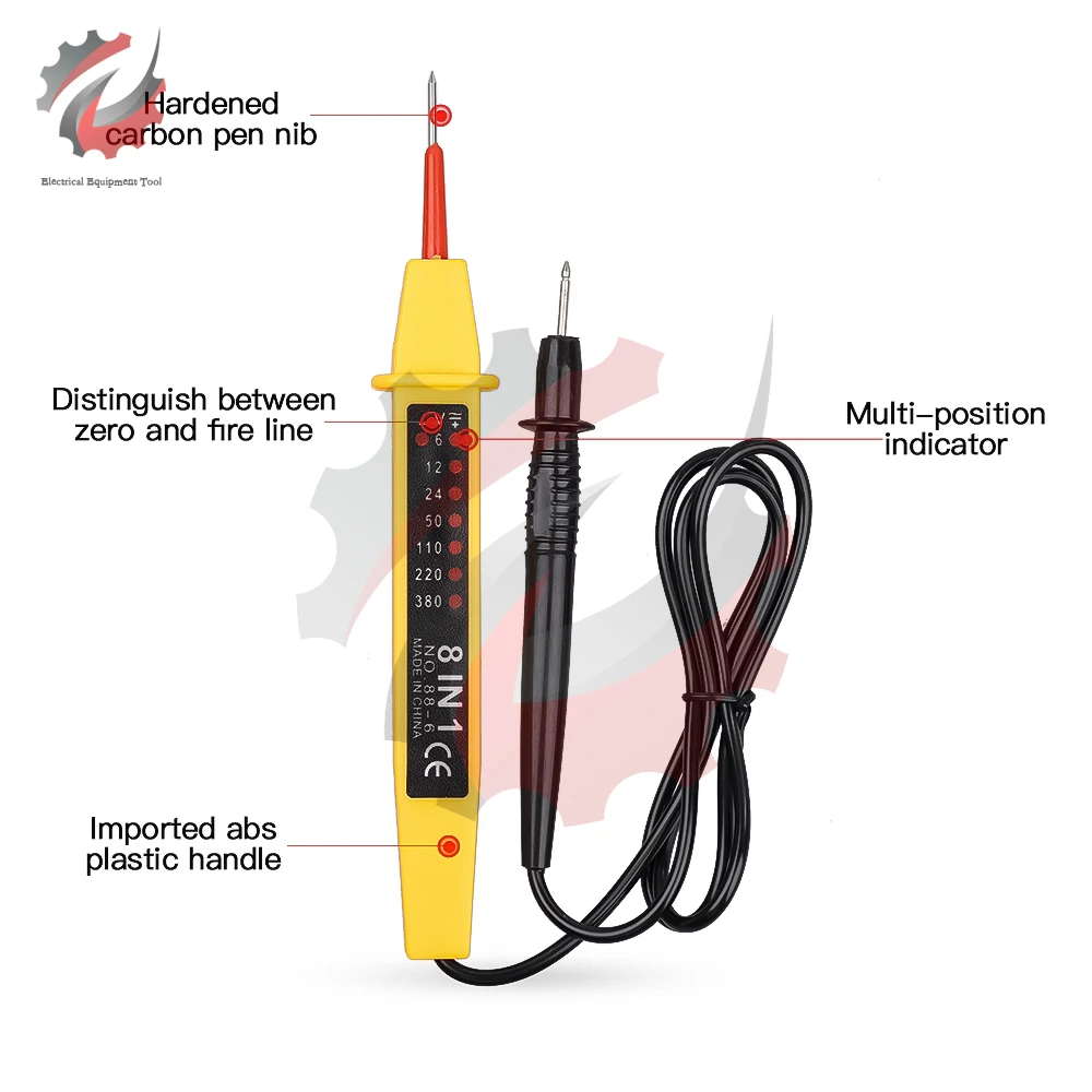 8 In 1 6-380V Voltage Tester Pen Polarity Current Tester Screwdriver Probe Voltage Tools Electrical Voltage Meters Instruments