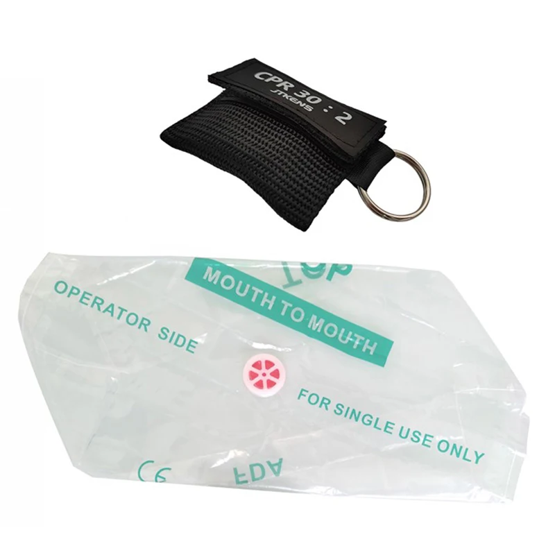 1PC CPR Emergency Mask One Valve Mask First Aid Kit Key chain