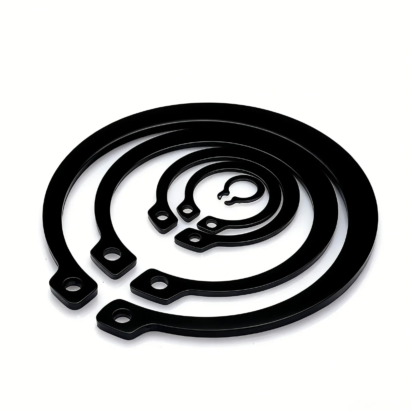 100pcs Black Alloy Steel External Snap Ring Retaining Circlip C-Clip Assortment Kit 20 Sizes Metric Hardware Fastener Set