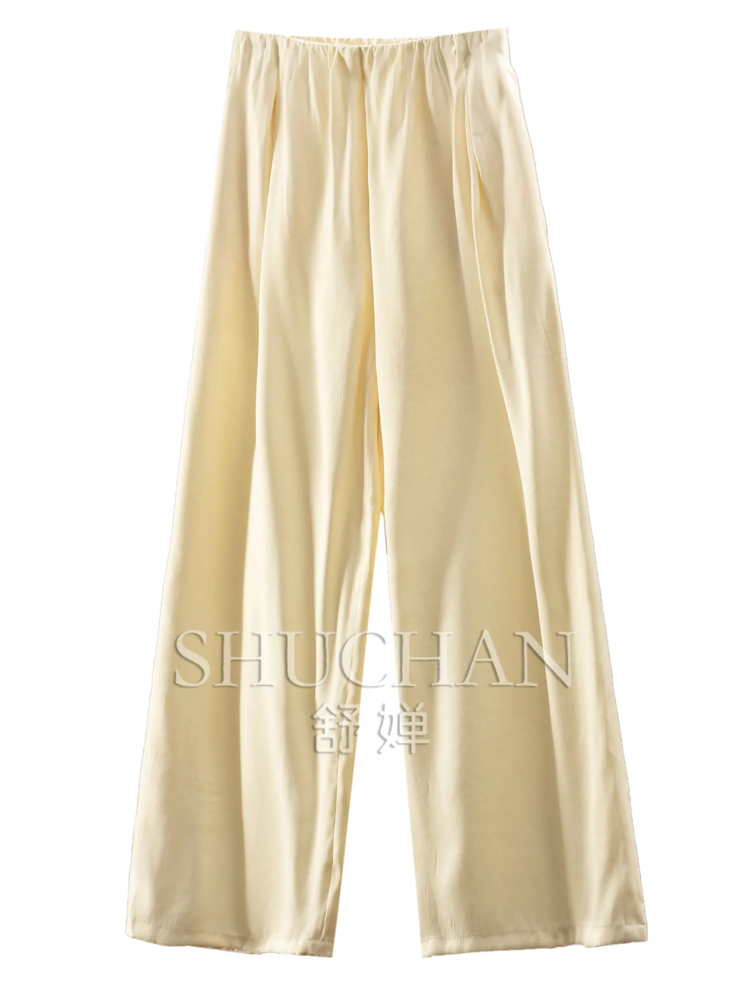 SHUCHANT Air Conditioner Drooping Pants, Pole-level Fog Feeling, Thin Lyocell Straight Wide-leg Pants Women 47G0