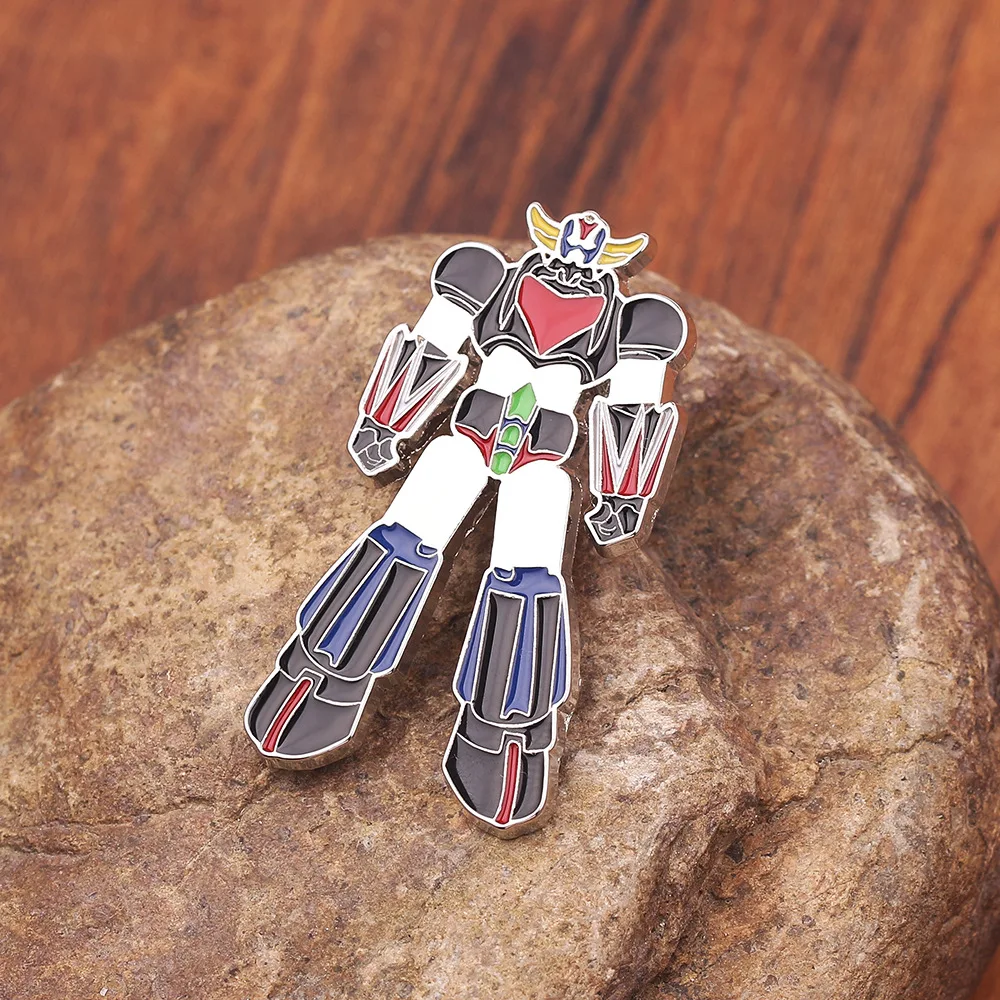 Anime Mazinger Z Robot Enamel Brooch Cute Funny Cartoon Metal Badge Lapel Coat Backpack Hat Pin Cosplay Jewelry Accessories Gift image 3