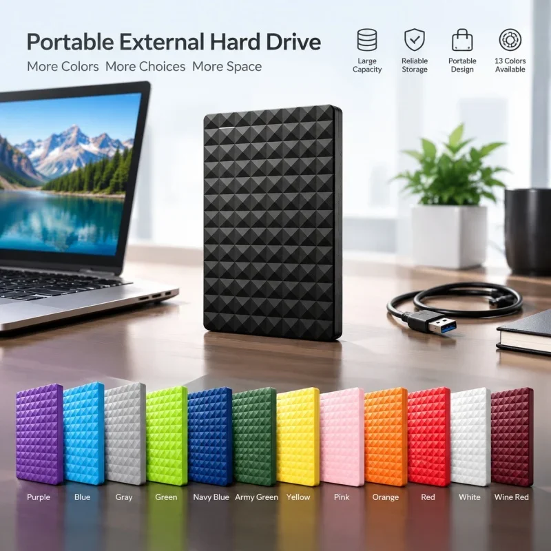 High‑Speed USB3.0 Portable RJ External HDD 4TB, 2.5‑Inch Slim, Reliable Data Backup Storage for Laptop, Mac, Android, Desktop PC