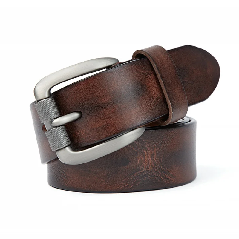 MEDYLA Men\'s Leather Belt Vintage Pin Buckle Natural Skin Waistband Strap Jeans Belt For Male Cowhide Belt Delivery In 24 Hours