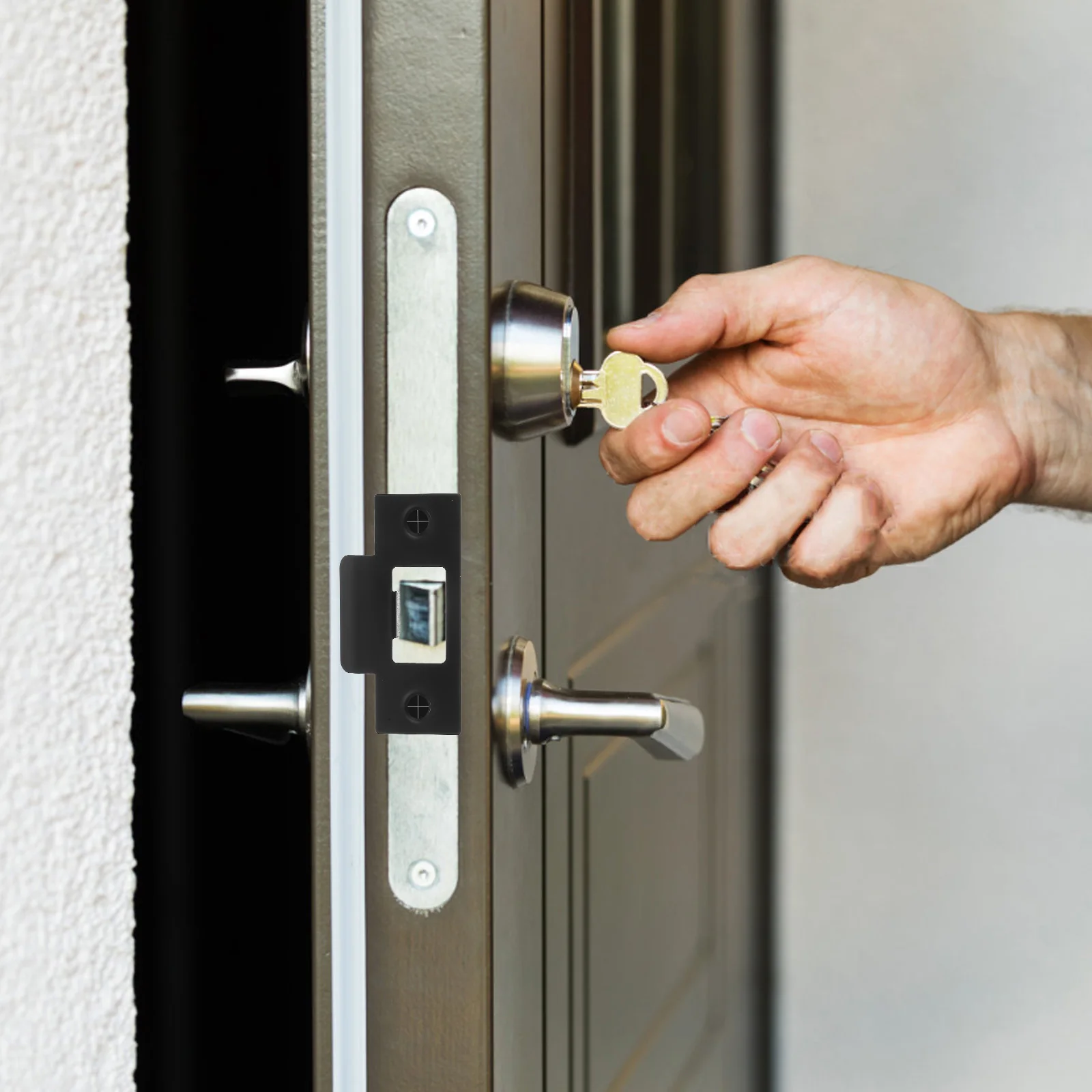 แผ่นกันกระแทกประตูสแตนเลส 4 ชิ้น รูปตัว T สำหรับประตูภายใน เพิ่มความปลอดภัย