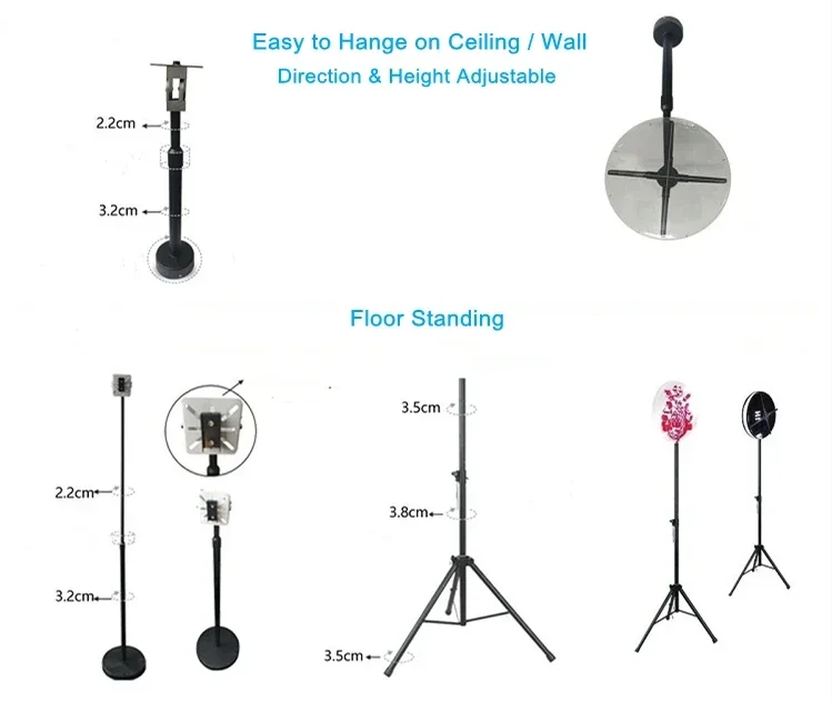 휴대용 3D LED 홀로그램 선풍기 바닥 장착 브래킷, 홀로그램 광고 선풍기 삼각대 스탠드 브래킷, 인기 판매
