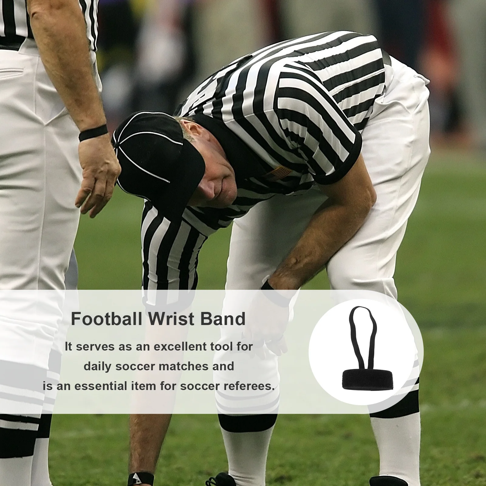 6 قطع من سوار معصم حكم كرة القدم، شريط مطاطي قوي، ملحقات أساسية مريحة وممتدة الاستخدام #3