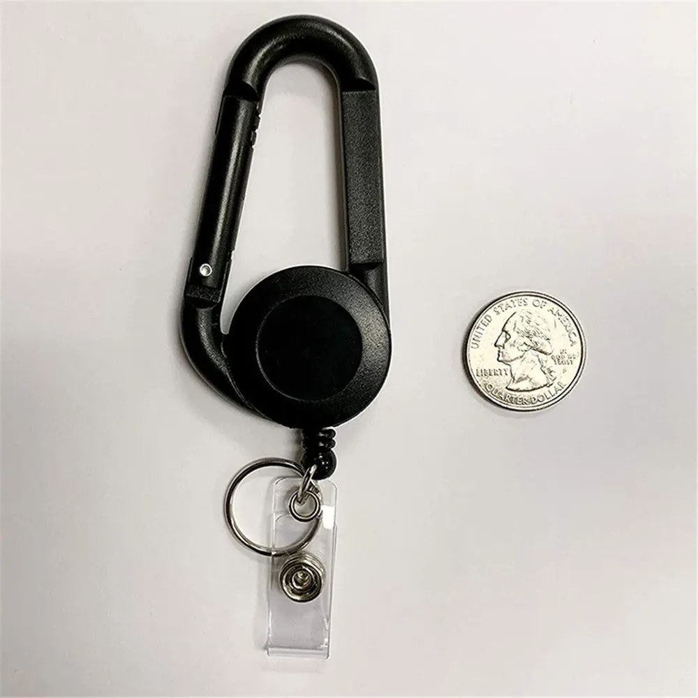 1Pc Retractable Pull ID Card Key Chain Lanyard Clip Key Ring Name Tag Recoil Badge Belt Rope Holder Heavy Duty Keyring Decor