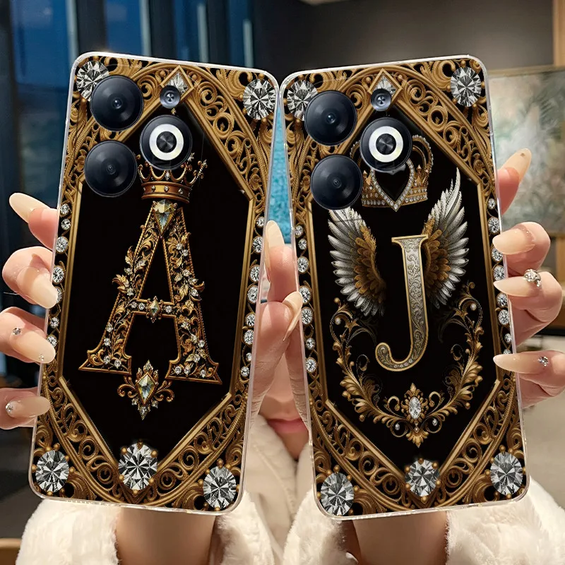 For Infinix Smart 8 Case X6525 Fashion Retro Letter Back Cover Soft Phone Case For Infinix Smart 8 Smart8 Pro Bags Fundas Coque
