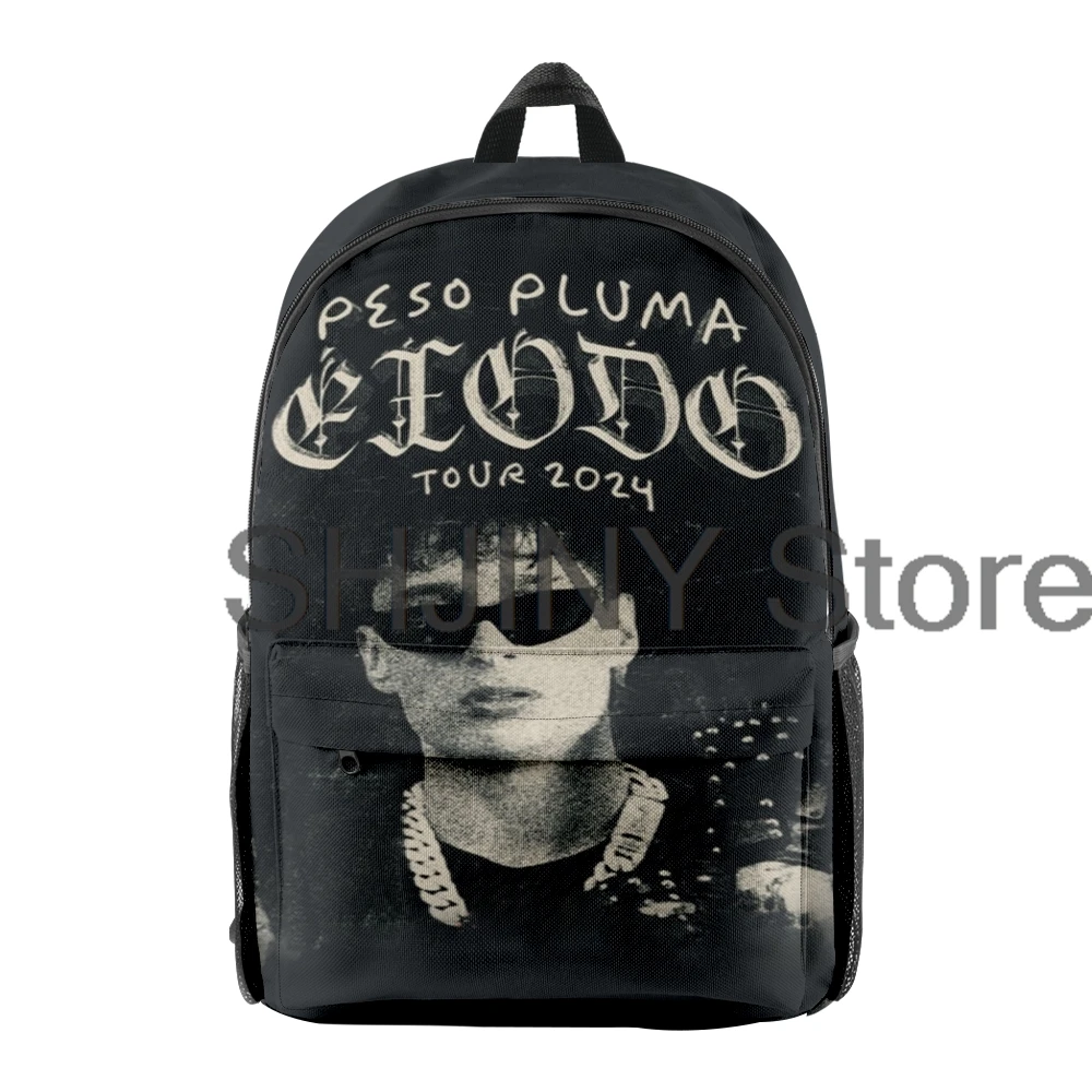 Peso Pluma Exodo Merch 배낭 남녀공용 캐주얼 데이팩 여행 가방, 2024 Exodo 투어 힙합 배낭