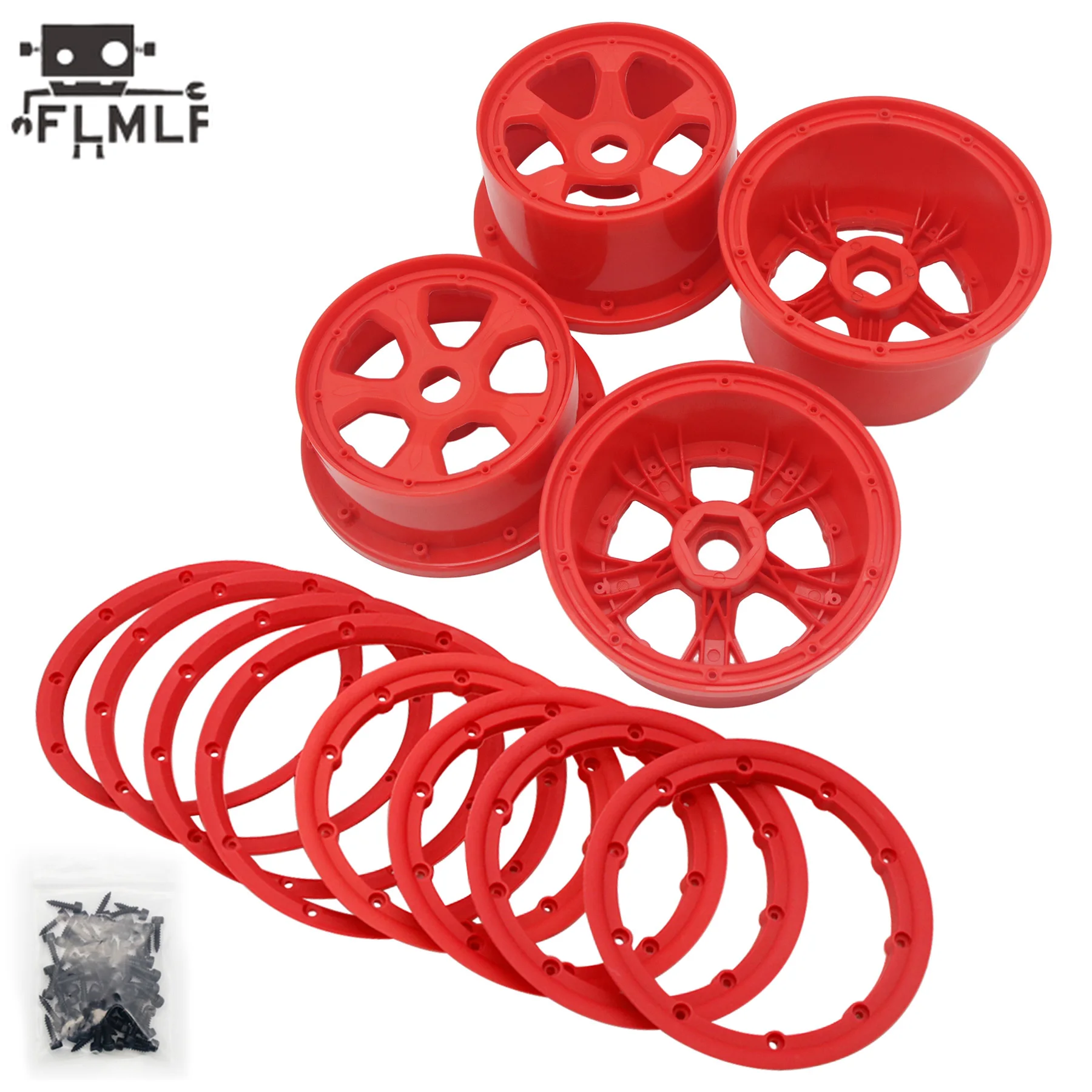 FLMLF RC CAR Nylon Front or Rear Wheel Hub or Border Lock Ring 2pc for 1/5 Hpi Rovan Kingmotor Rofun Baja 5b Ss Buggy Parts