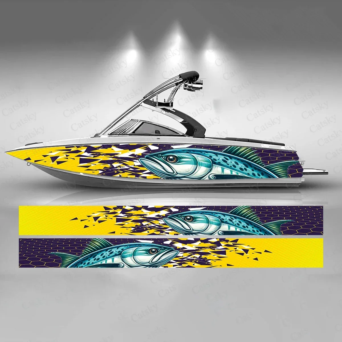 

Tuna Fish Abstract Geometry Boat Sticker Fashion Custom Fish Boat-Sticker Vinyl Waterproof Boat Wrap Graphic Boat Wrap Decal