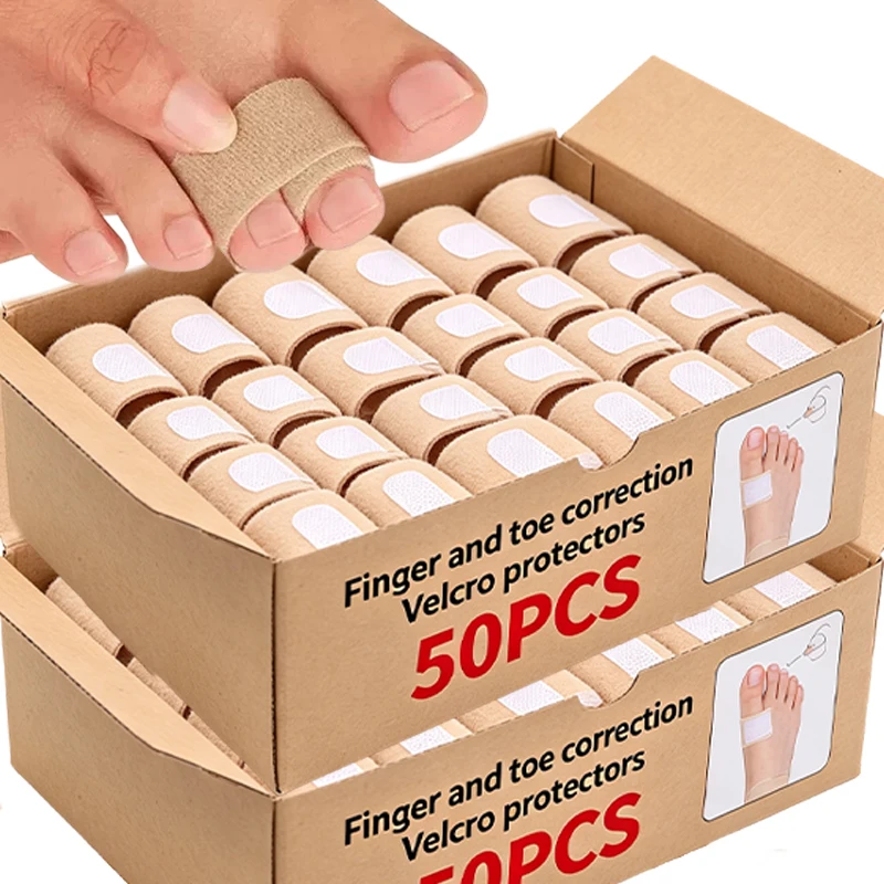 5-50pc Toe Separator Splint Wraps Foot Care Supplies Hammer Toe Straightener Overlapping Toes Protector Bandages Finger Care