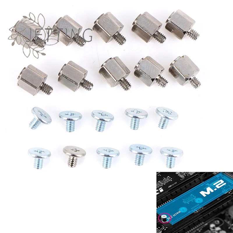 

Горячая 10 комплектов монтажной подставки с винтовой шестигранной гайкой для ручного инструмента для материнской платы A-SUS M.2 SSD