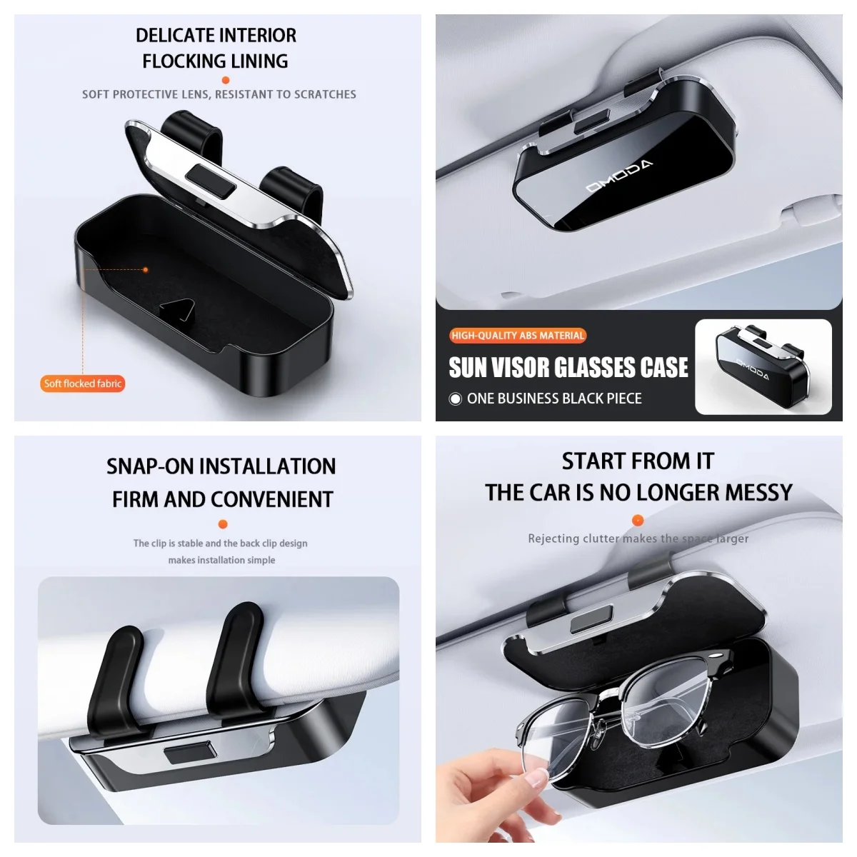 Shock‑proof Car Sun Visor Eyeglasses Holder Glasses Storage Box For Chery Omoda 5 Tiggo 8 Tiggo 7 Pro Jaecoo J7 J8 Jetour Interi