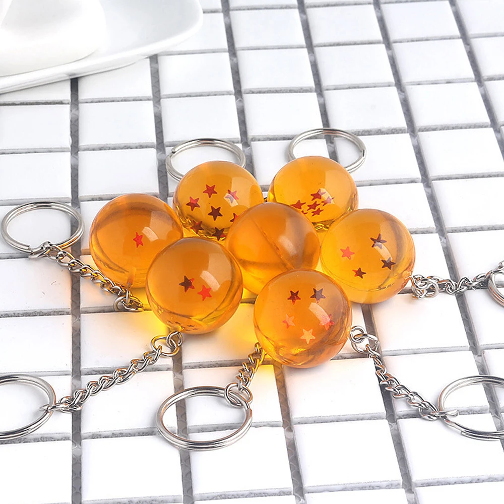 Japanese Cartoons Z 7 Dragon Stars Balls Keychain Figures Toys Key Chain Pendant Car Keyring Gifts Accessories