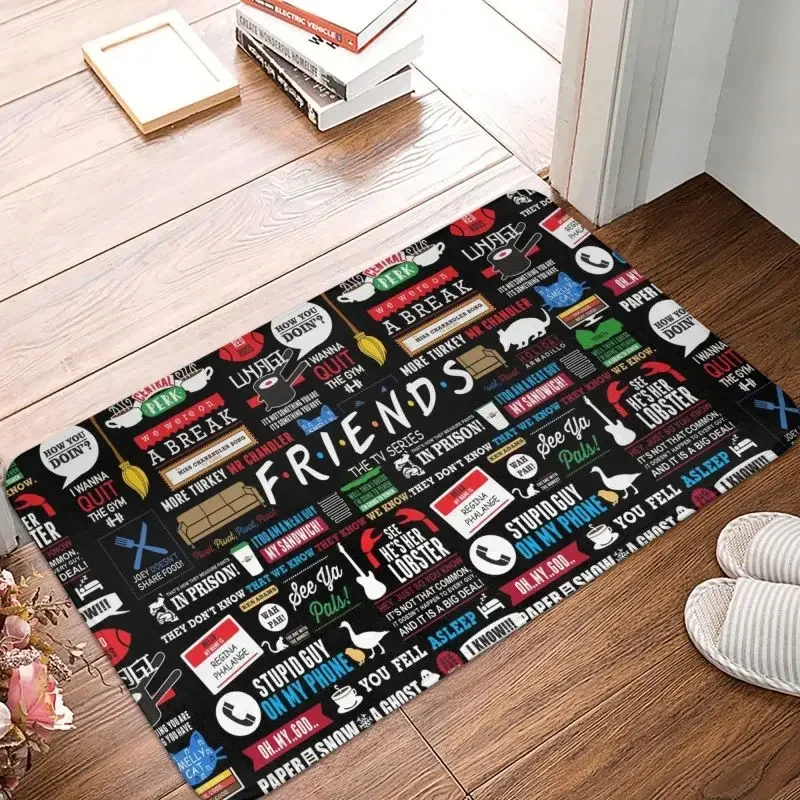 1PCFunny TV Show Friends Collage Doormat Non-Slip Bathroom Kitchen Mat Balcony Floor Door Living Room Entrance Carpet Rug