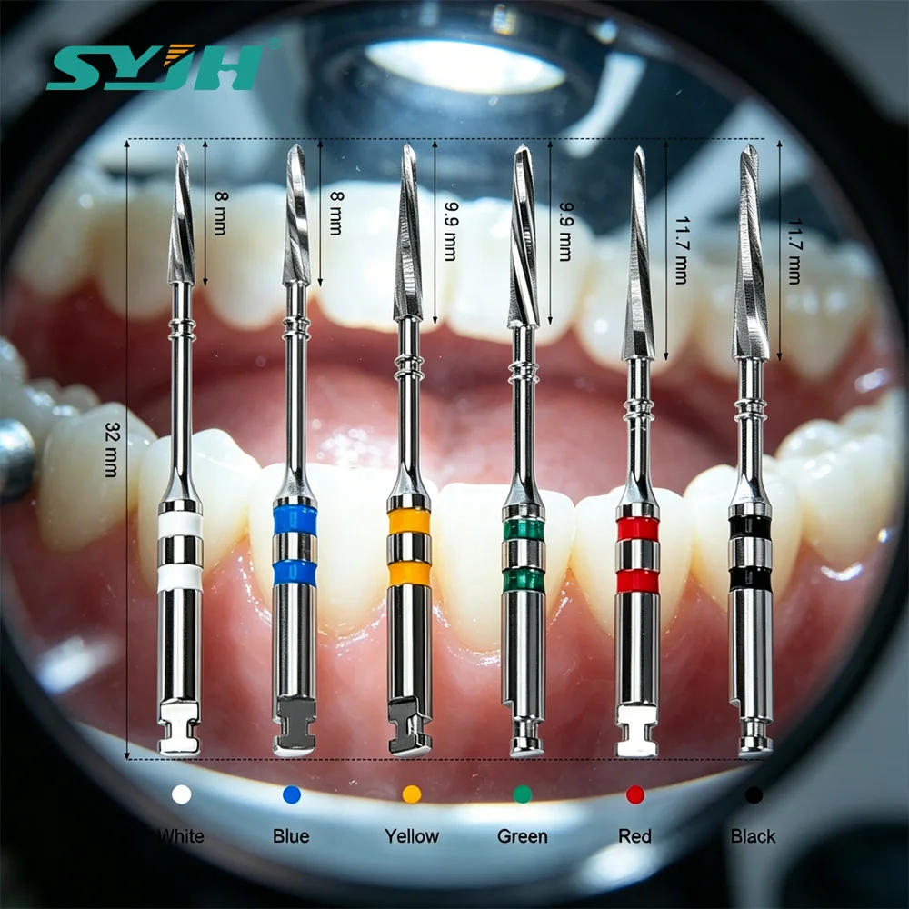 30Pcs/5Box Stainless Steel Dental Metal Reamers U Drill 32mm Engine Use Root Canal Fiber Post Preparation Drills for Clinic Lab