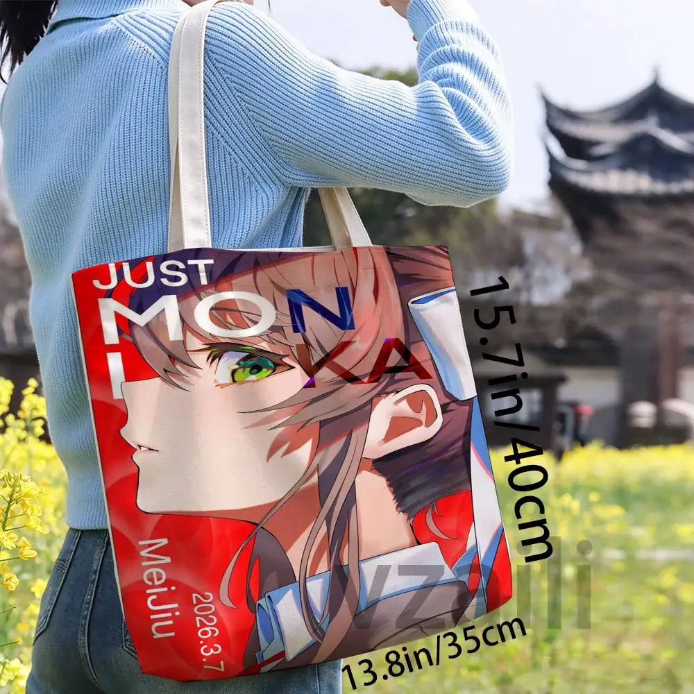 Anime M-monika Female Printed Versatile Student Portable Office Handbag Bento Bag Handbag Sail Bag
